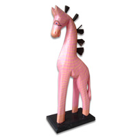 Wooden Zebra, Hand Carved From Albesia Wood