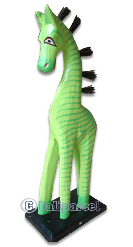 Wooden Zebra, Hand Carved From Albesia Wood