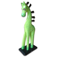 Wooden Zebra, Hand Carved From Albesia Wood
