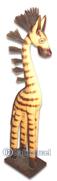 Wooden Zebra, Hand Carved From Albesia Wood