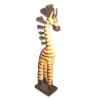 Wooden Zebra, Hand Carved From Albesia Wood