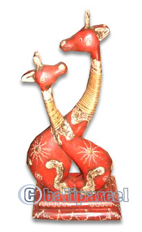 Wooden Giraffe, Hand Carved From Albesia Wood