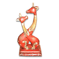 Wooden Giraffe, Hand Carved From Albesia Wood