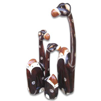 Wooden Sitting Camel Set Of 3, Hand Carved From Albesia Wood