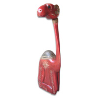 Wooden Sitting Camel, Hand Carved From Albesia Wood