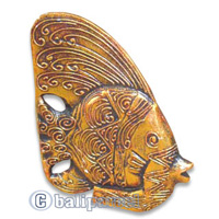 Wooden Tropical Fish Set Of 3 With Painted, Handcarved From Albesia Wood 