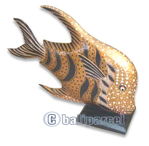 Wooden Tropical Fish, Handcarved From Albesia Wood