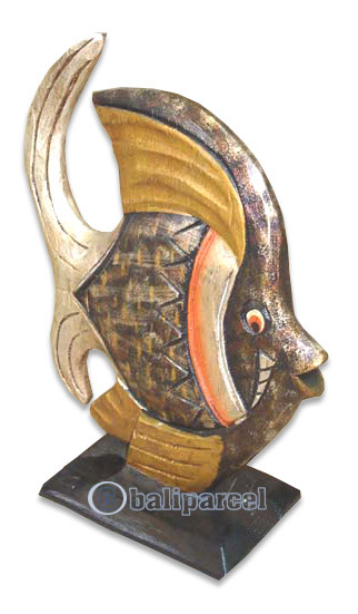 Wooden Tropical Fish, Handcarved From Albesia Wood