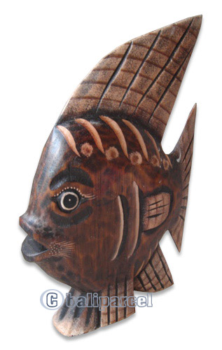 Wooden Tropical Fish, Handcarved From Albesia Wood