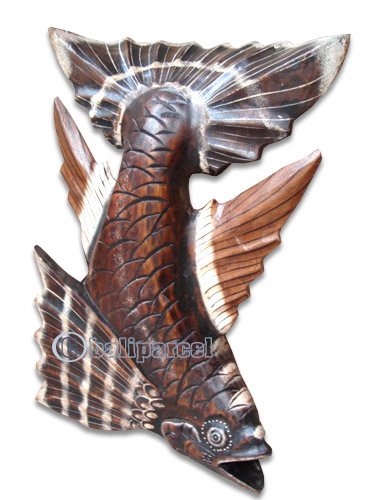 Wooden Tropical Fish, Handcarved From Albesia Wood
