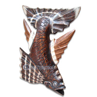 Wooden Tropical Fish, Handcarved From Albesia Wood
