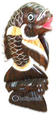 Wooden Tropical Fish, Handcarved From Albesia Wood