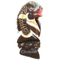 Wooden Tropical Fish, Handcarved From Albesia Wood
