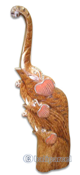 Wooden Elephant, Hand Carved From Albesia Wood