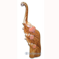 Wooden Elephant, Hand Carved From Albesia Wood