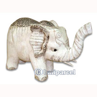 Wooden Walking Elephant, Hand Carved From Albesia Wood