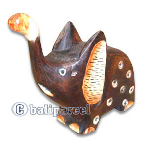 Wooden Elephant, Hand Carved From Albesia Wood