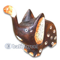Wooden Elephant, Hand Carved From Albesia Wood