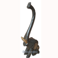 Wooden Sitting Elephant, Hand Carved From Albesia Wood