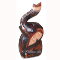 Wooden Elephant, Hand Carved From Albesia Wood