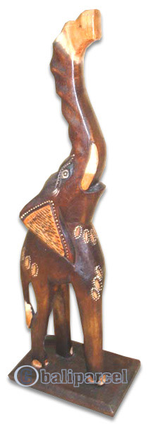 Wooden Elephant, Hand Carved From Albesia Wood