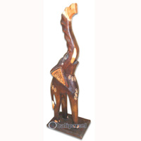 Wooden Elephant, Hand Carved From Albesia Wood