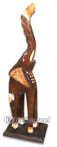 Wooden Elephant, Hand Carved From Albesia Wood