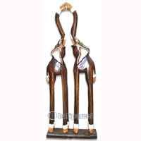 Wooden Elephant, Hand Carved From Albesia Wood