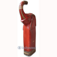 Wooden Elephant, Hand Carved From Albesia Wood