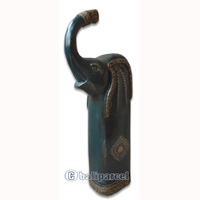 Wooden Elephant, Hand Carved From Albesia Wood