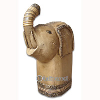 Wooden Elephant, Hand Carved From Albesia Wood