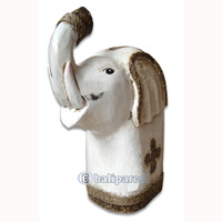 Wooden Elephant, Hand Carved From Albesia Wood
