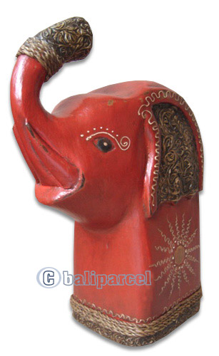 Wooden Elephant, Hand Carved From Albesia Wood