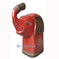 Wooden Elephant, Hand Carved From Albesia Wood