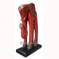 Wooden Elephant, Hand Carved From Albesia Wood