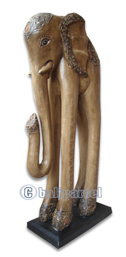 Wooden Elephant, Hand Carved From Albesia Wood