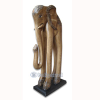 Wooden Elephant, Hand Carved From Albesia Wood