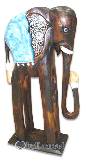 Wooden Elephant, Hand Carved From Albesia Wood