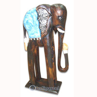 Wooden Elephant, Hand Carved From Albesia Wood