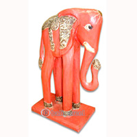 Wooden Elephant, Hand Carved From Albesia Wood