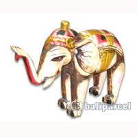 Wooden Walking Elephant, Hand Carved From Albesia Wood