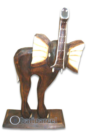 Wooden Elephant, Hand Carved From Albesia Wood