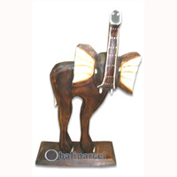 Wooden Elephant, Hand Carved From Albesia Wood