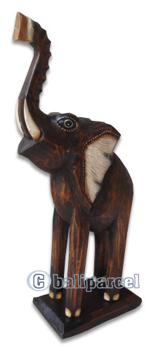 Wooden Elephant, Hand Carved From Albesia Wood