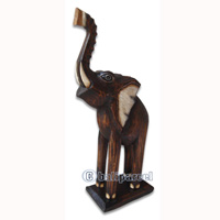 Wooden Elephant, Hand Carved From Albesia Wood