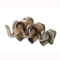 Wooden Elephant Set Of 3, Hand Carved From Albesia Wood