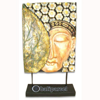 Buddha With Stand, Handmade From Albesia Wood