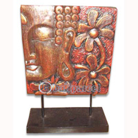 Buddha With Stand, Handmade From Albesia Wood