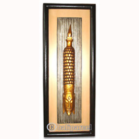 Buddha Wallhanging With Frame, Handmade From Albesia Wood