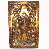 Wooden Wallhanging With Frame, Handmade From Albesia Wood